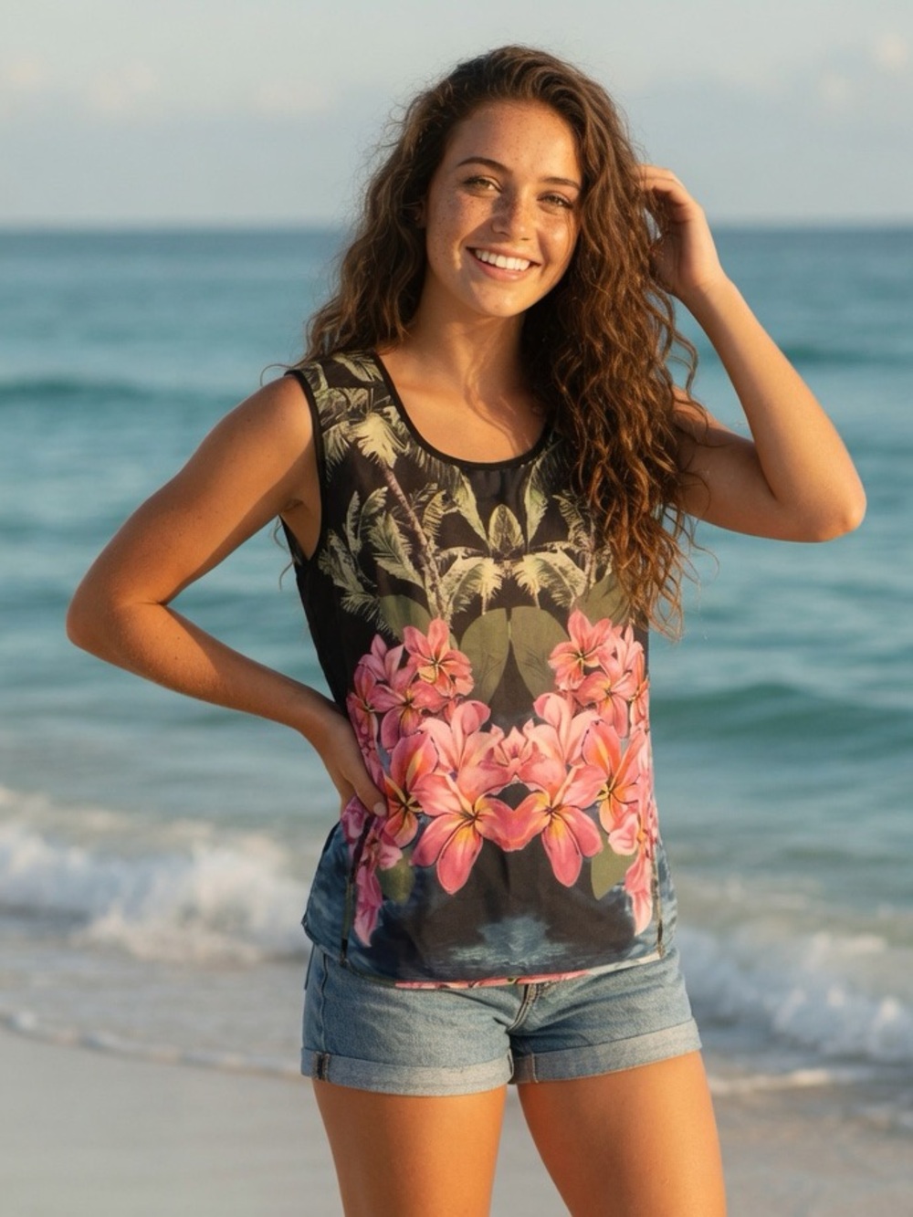 Stella McCartney Hawaiian Print Silk Top M